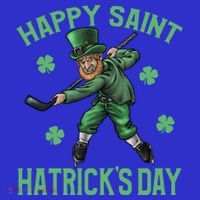 Happy Saint Hatricks Day St Patrick's Day Hockey Leprechaun Gift Coaster thumb 2