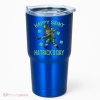 Happy Saint Hatricks Day St Patrick's Day Hockey Leprechaun Gift Tumbler thumb 0