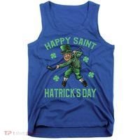 Happy Saint Hatricks Day St Patrick's Day Hockey Leprechaun Gift Tank Top thumb 0