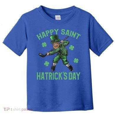 Happy Saint Hatricks Day St Patrick's Day Hockey Leprechaun Gift Toddler T-Shirt