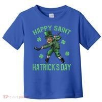 Happy Saint Hatricks Day St Patrick's Day Hockey Leprechaun Gift Toddler T-Shirt thumb 0