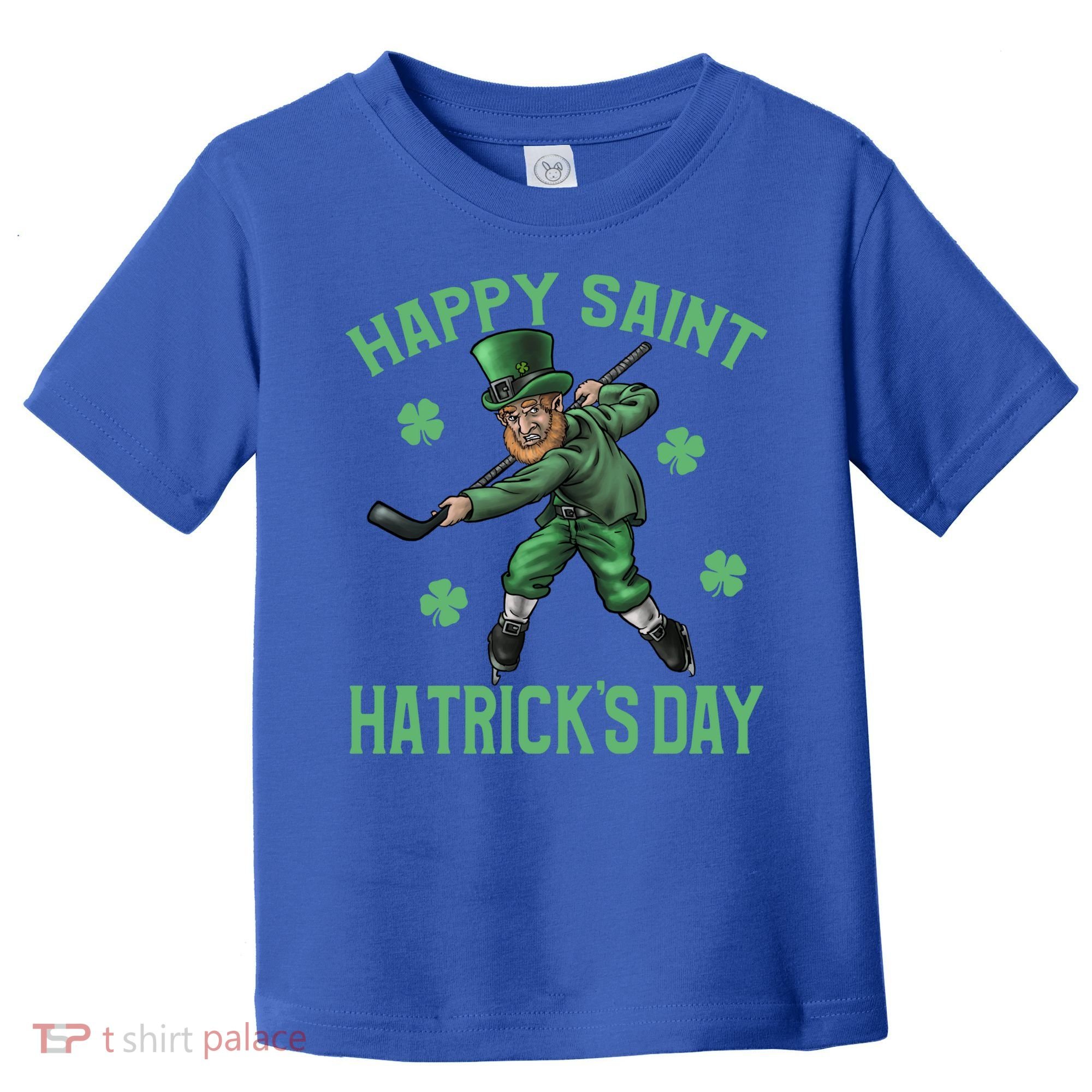 Happy Saint Hatricks Day St Patrick's Day Hockey Leprechaun Gift Toddler T-Shirt