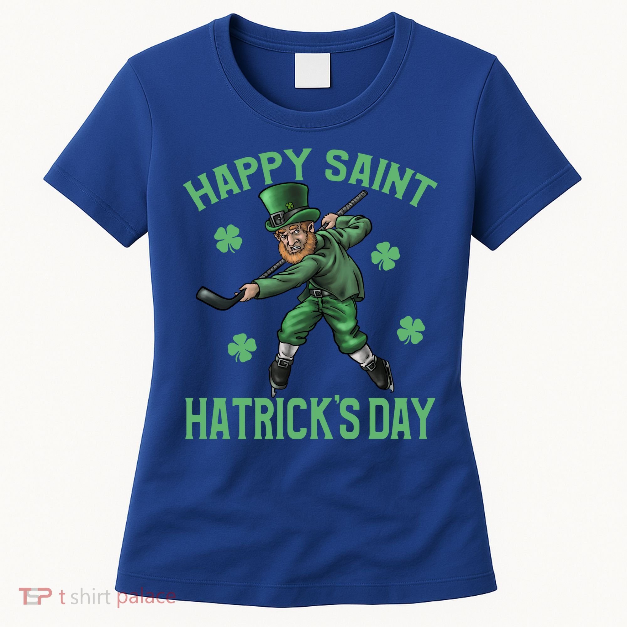 Happy Saint Hatricks Day St Patrick's Day Hockey Leprechaun Gift Women's T-Shirt