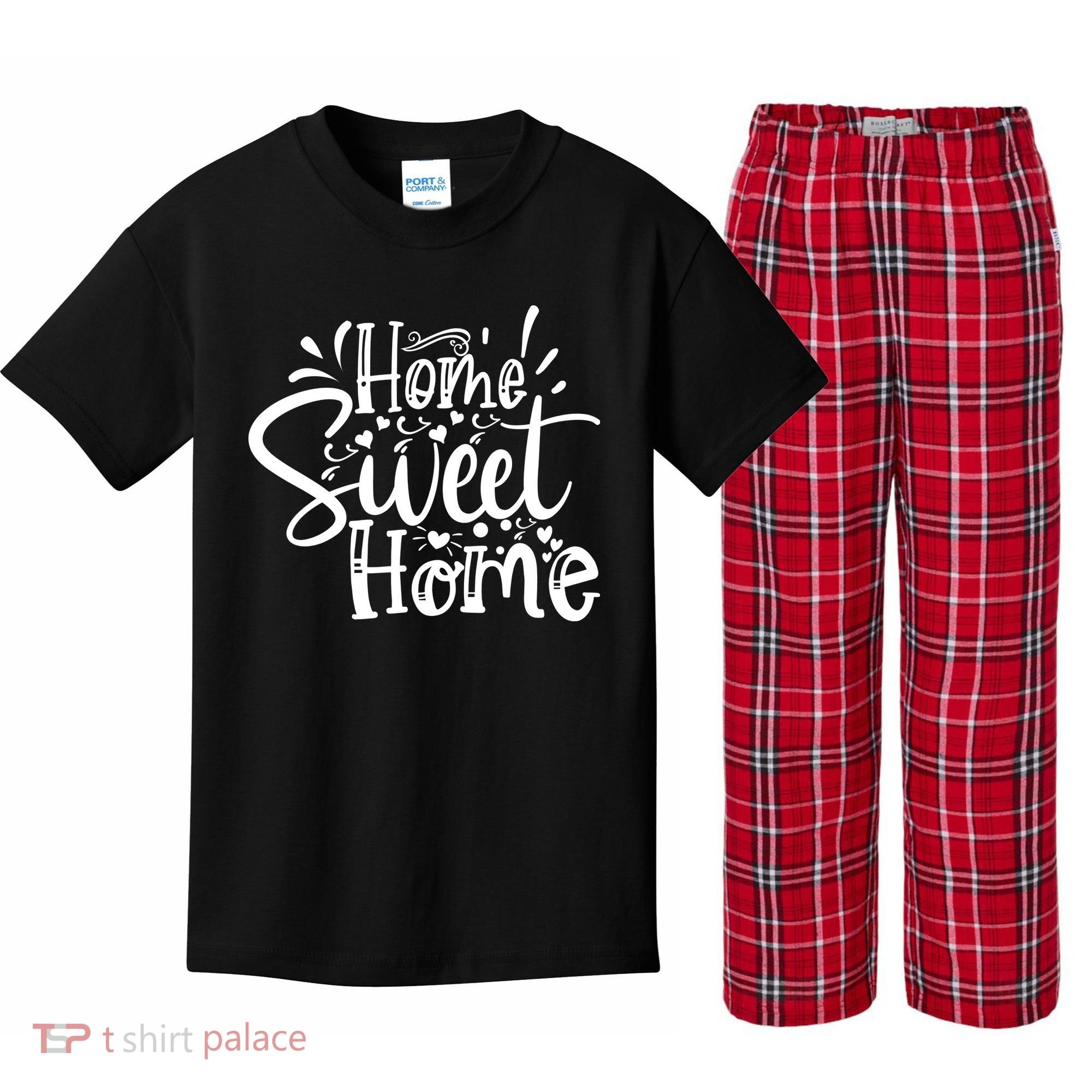 Home Sweet Home Kids Plaid Pajama Set