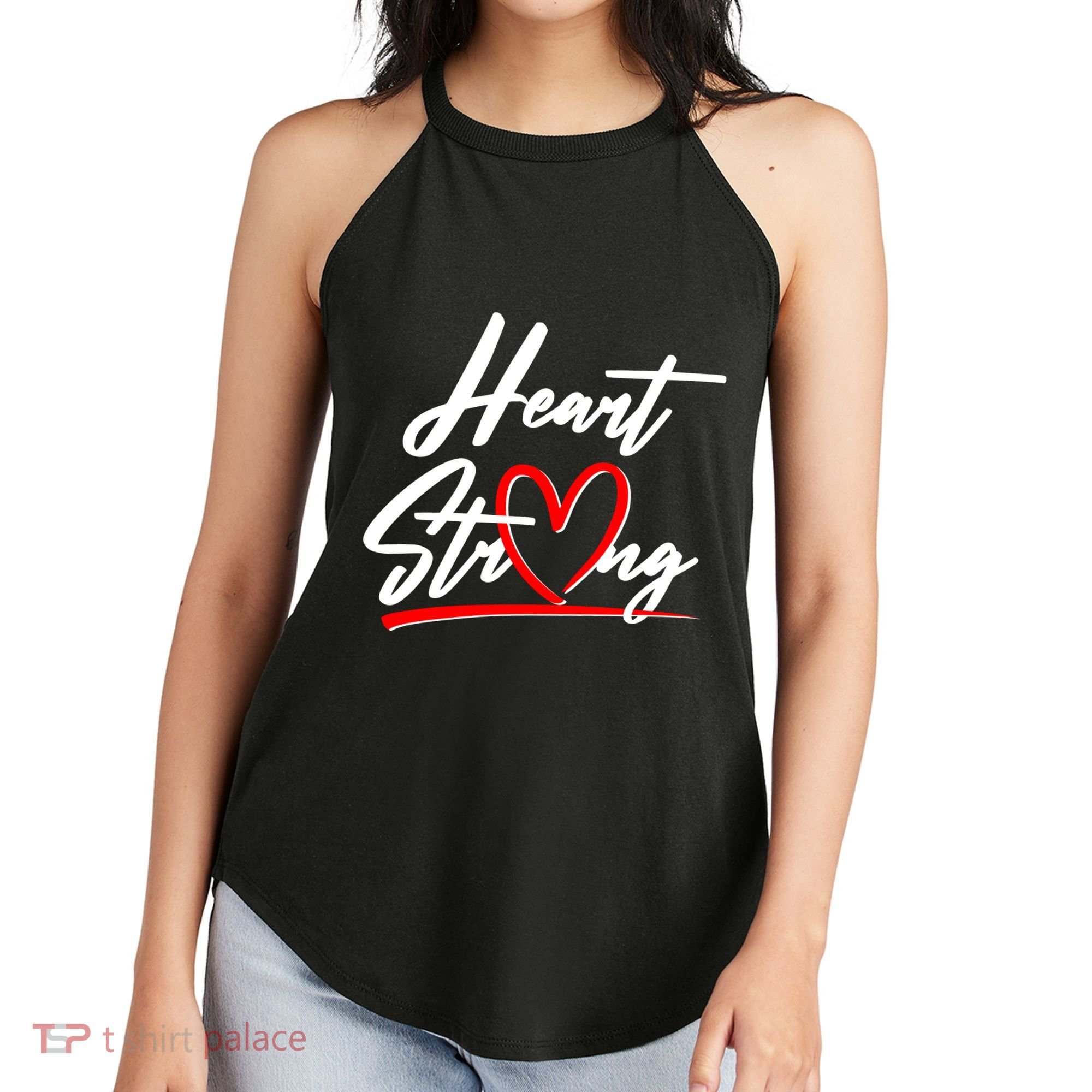 Heart Strong Heart Health Awareness Month Women's Perfect Tri Rocker Tank