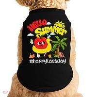 Hello Summer Happy Last Day Of School Teacher Student Doggie Tank thumb 0