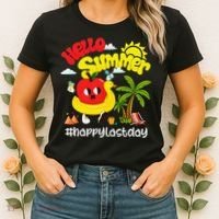 Hello Summer Happy Last Day Of School Teacher Student Women's T-Shirt thumb 2