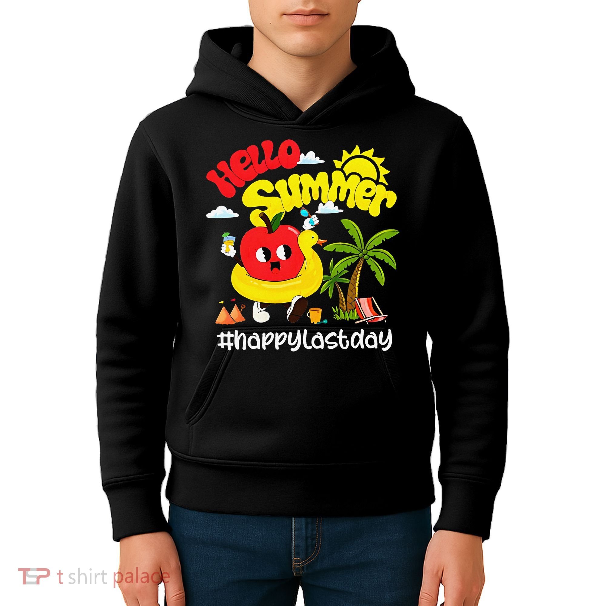 Hello Summer Happy Last Day Of School Teacher Student Kids Hoodie