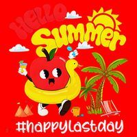 Hello Summer Happy Last Day Of School Teacher Student Santa Hat thumb 1