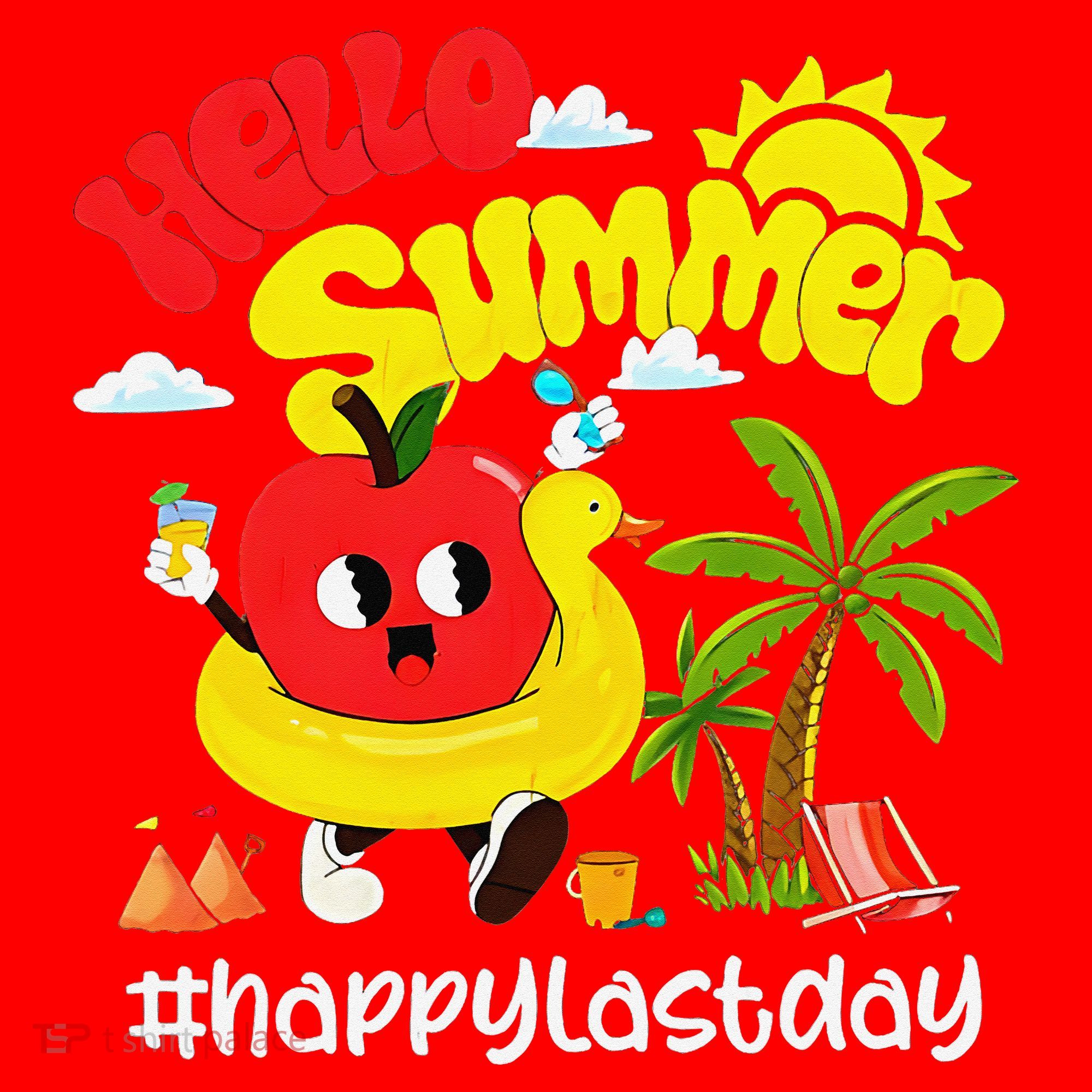 Hello Summer Happy Last Day Of School Teacher Student Santa Hat