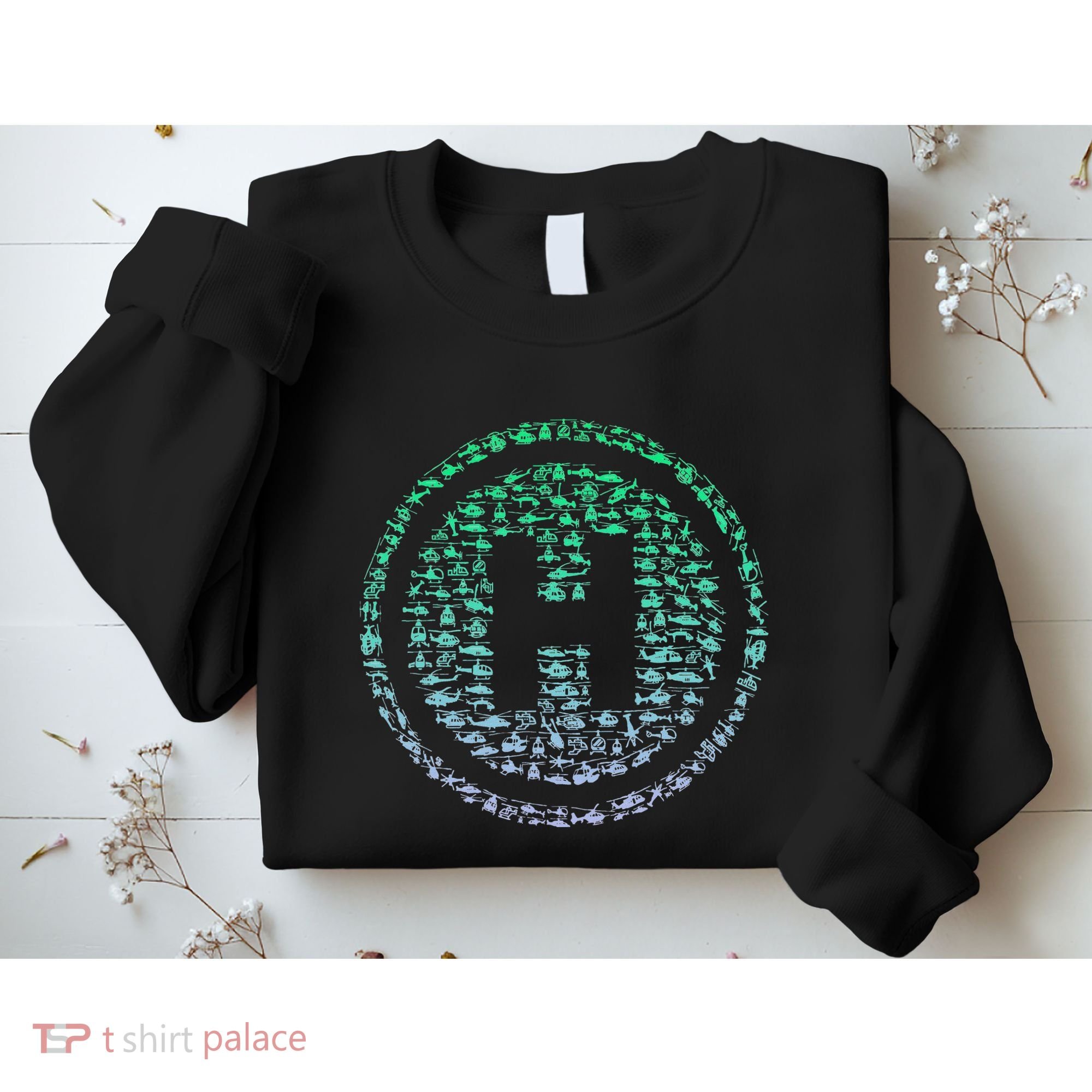 Helipad Silhouette Helicopter Pilot Helicopter Sweatshirt