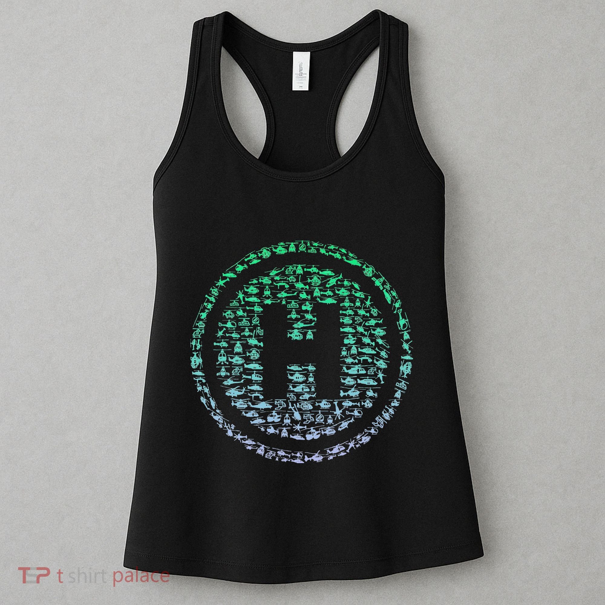 Helipad Silhouette Helicopter Pilot Helicopter Women's Tank Top