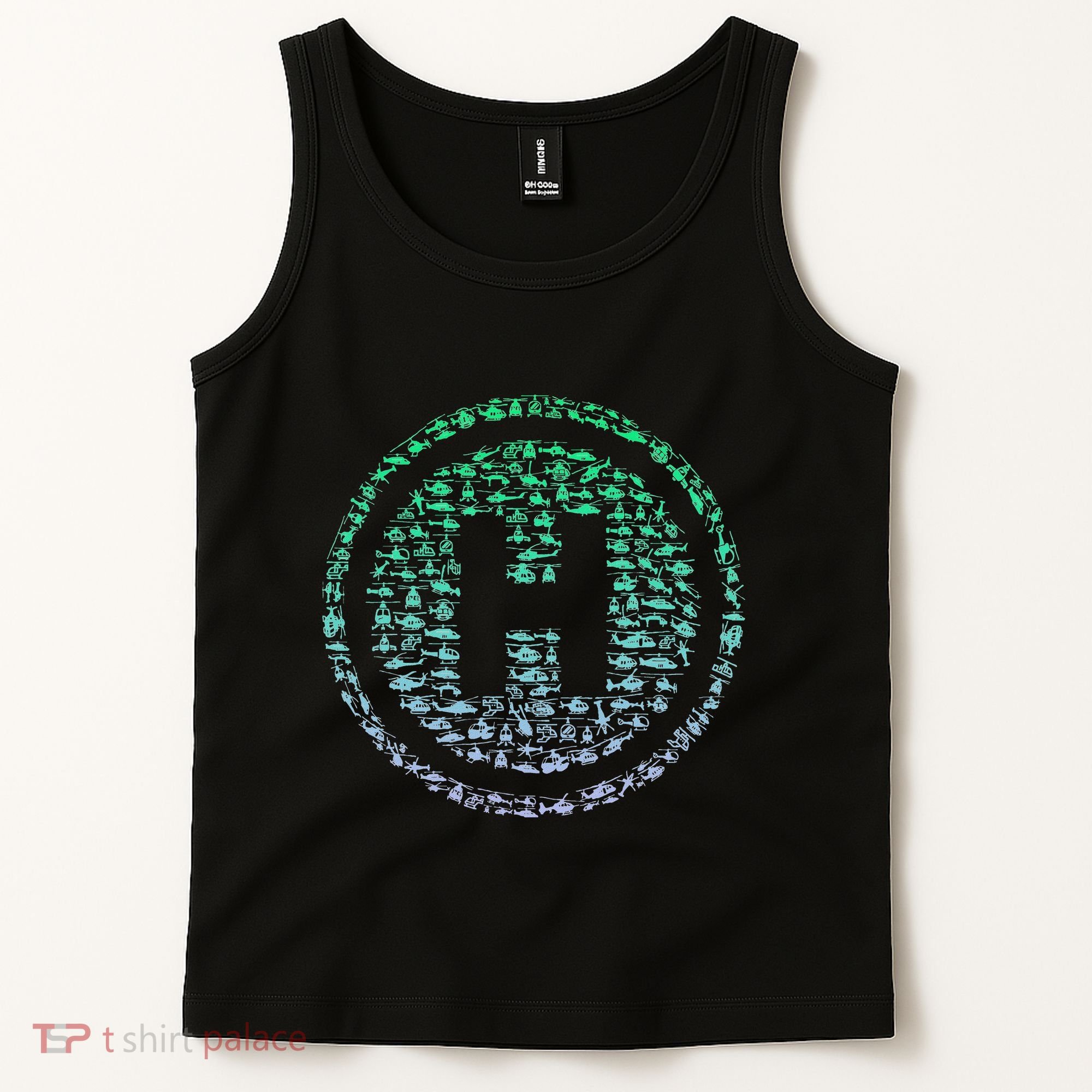 Helipad Silhouette Helicopter Pilot Helicopter Tank Top
