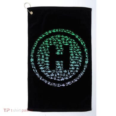 Helipad Silhouette Helicopter Pilot Helicopter Golf Towel