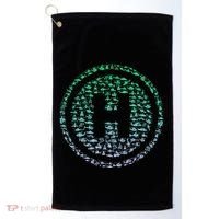 Helipad Silhouette Helicopter Pilot Helicopter Golf Towel thumb 0