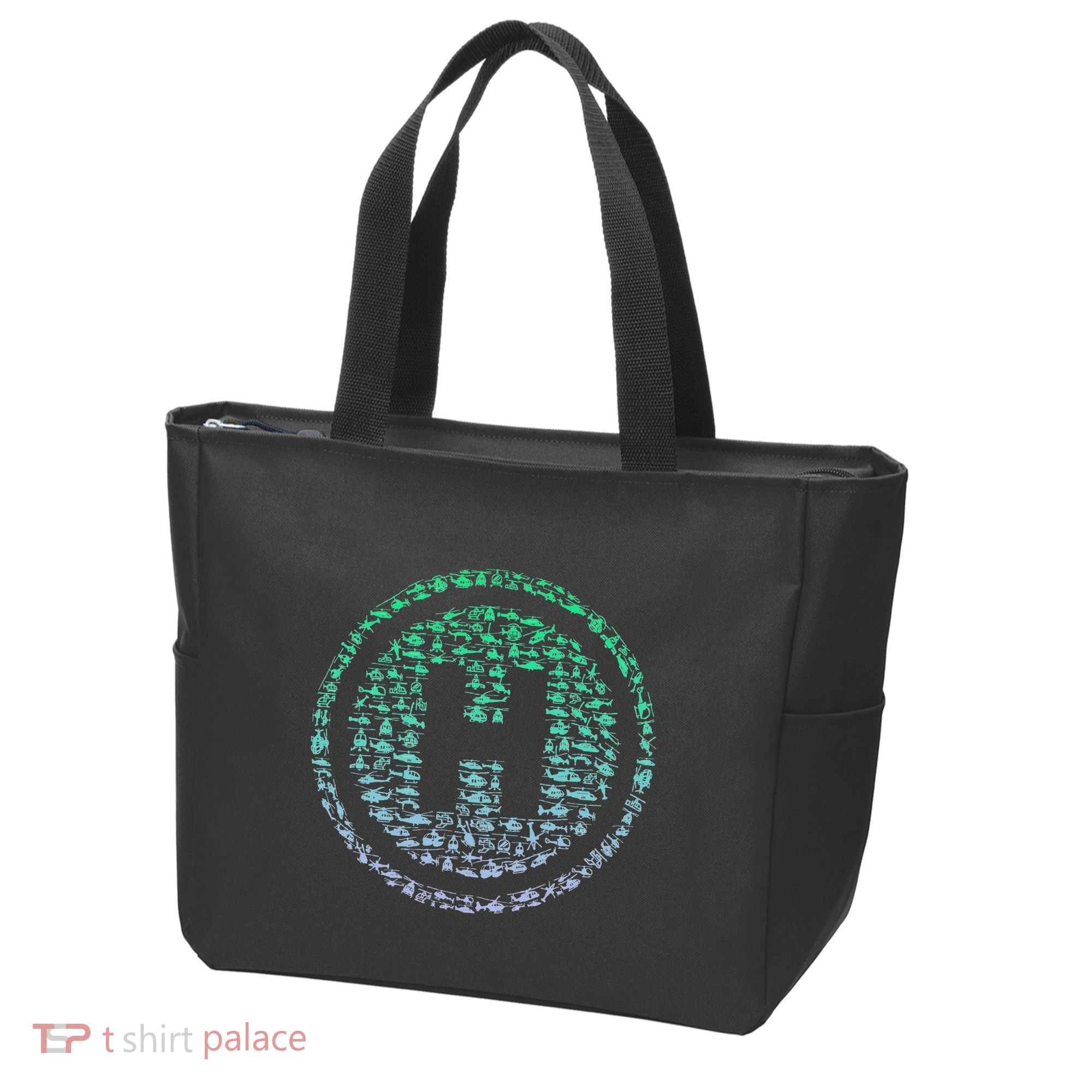 Helipad Silhouette Helicopter Pilot Helicopter Tote Bag