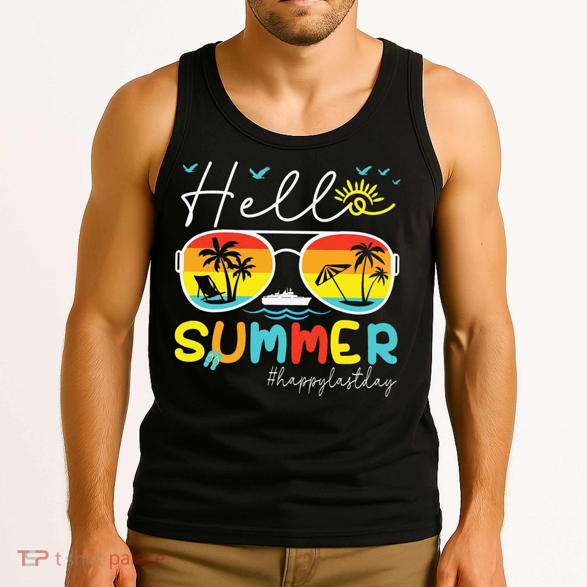 Hello Summer Happy Last Day Of School Teacher Student Tank Top