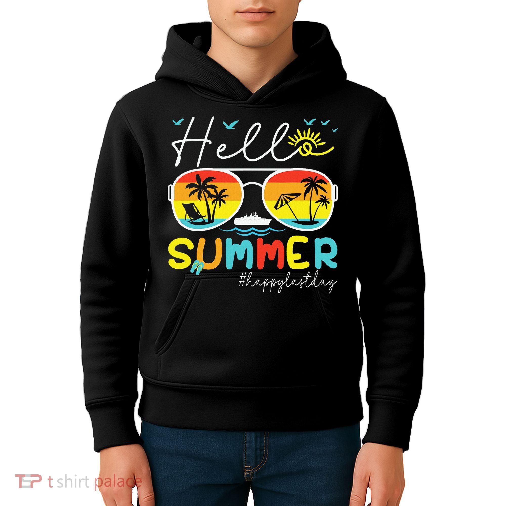 Hello Summer Happy Last Day Of School Teacher Student Kids Hoodie