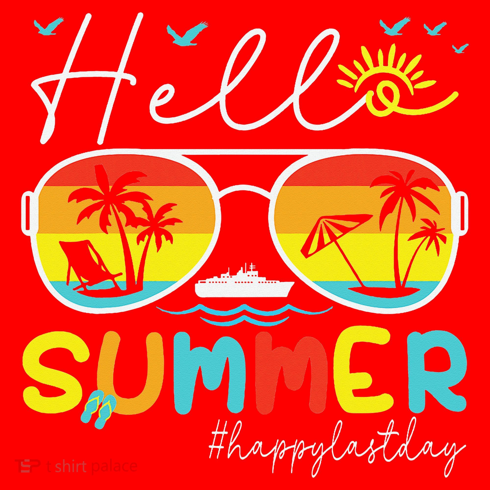 Hello Summer Happy Last Day Of School Teacher Student Santa Hat