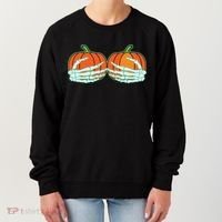 Halloween Skeleton Hand On Pumpkin Boob Women's Sweatshirt thumb 0