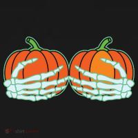 Halloween Skeleton Hand On Pumpkin Boob Coaster thumb 2