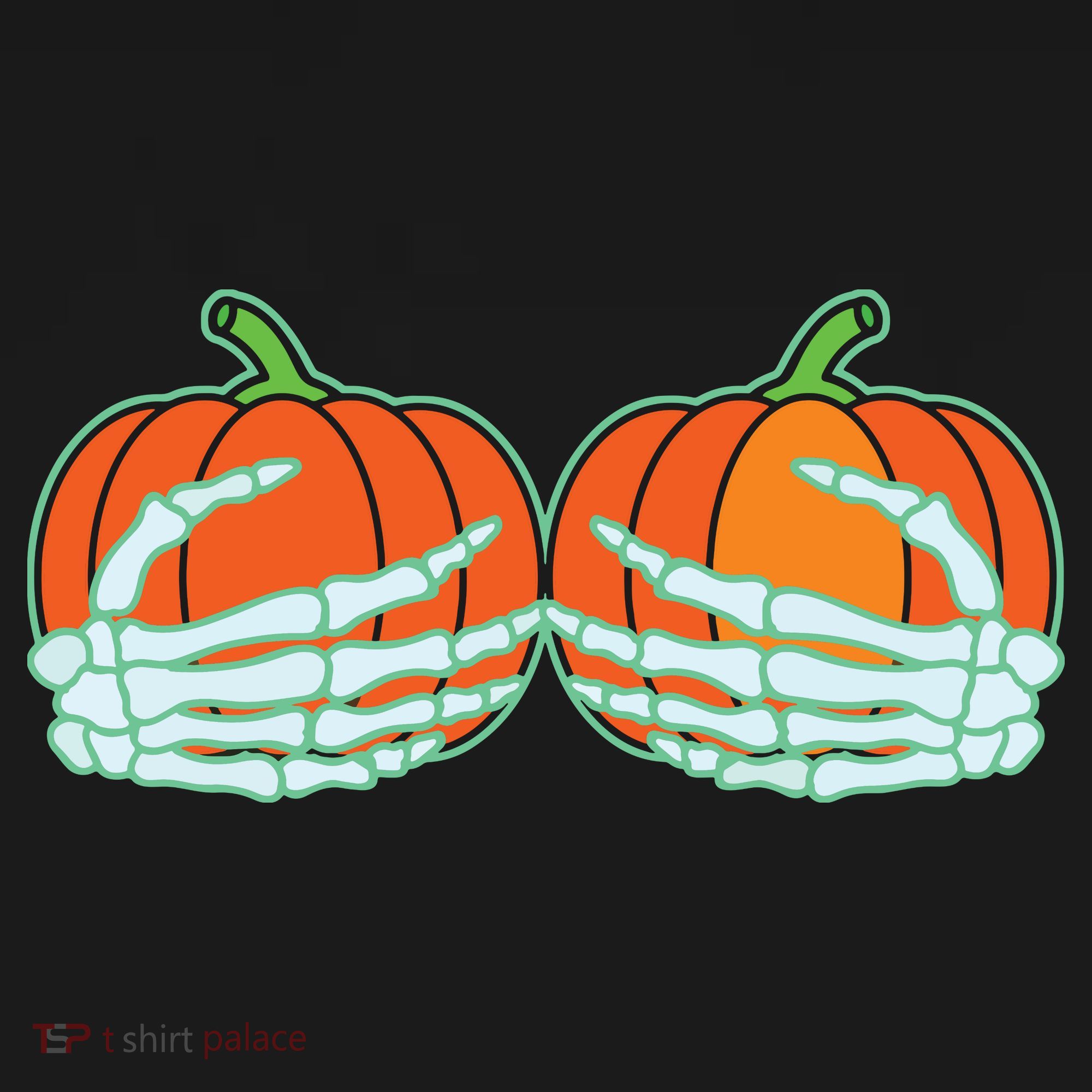 Halloween Skeleton Hand On Pumpkin Boob Coaster