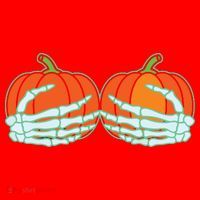 Halloween Skeleton Hand On Pumpkin Boob Santa Hat thumb 1