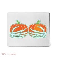 Halloween Skeleton Hand On Pumpkin Boob Mousepad thumb 0