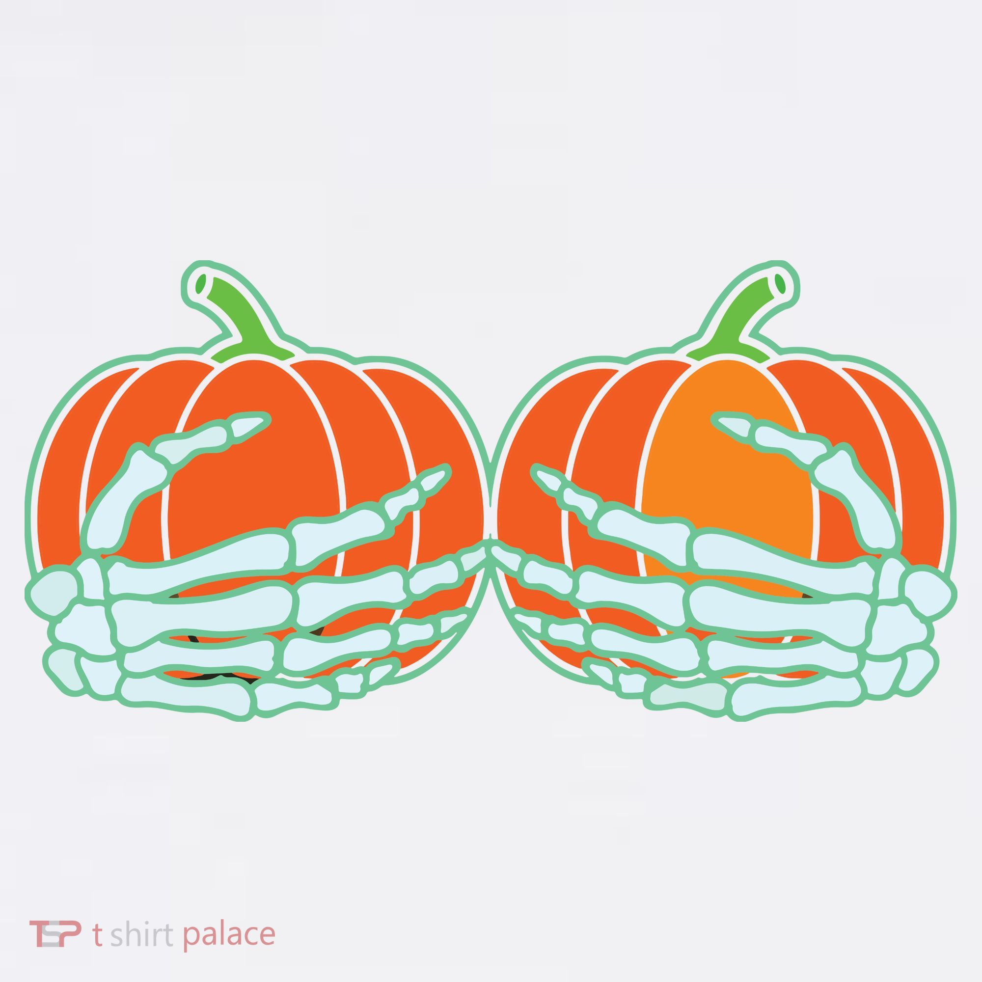 Halloween Skeleton Hand On Pumpkin Boob Ornament