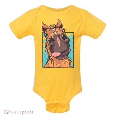 Horse Selfie Baby Bodysuit