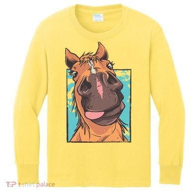 Horse Selfie Kids Long Sleeve Shirt