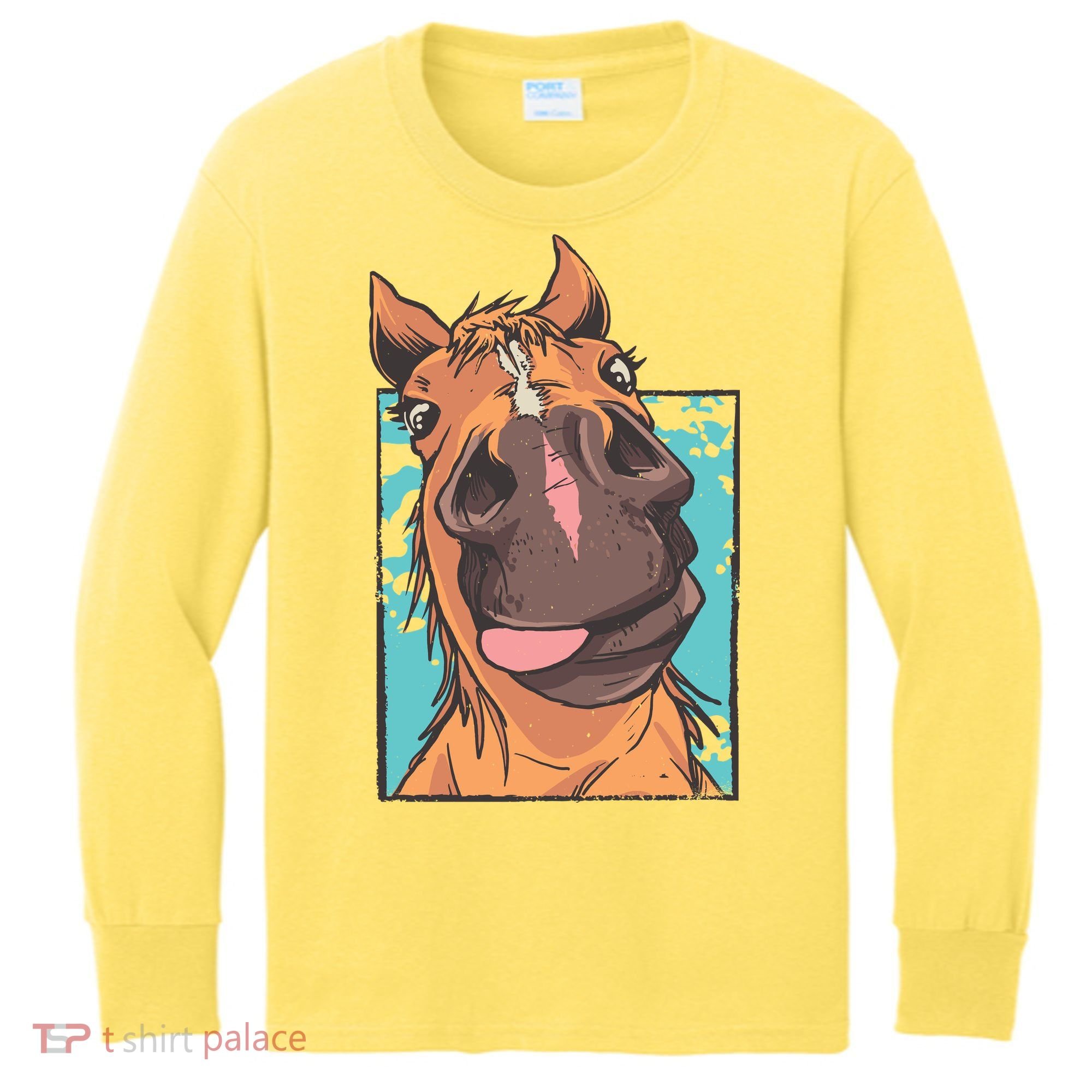 Horse Selfie Kids Long Sleeve Shirt