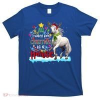 Horse Santa Hat Reindeer All I Want For Christmas Is A Horse Cute Gift T-Shirt thumb 0