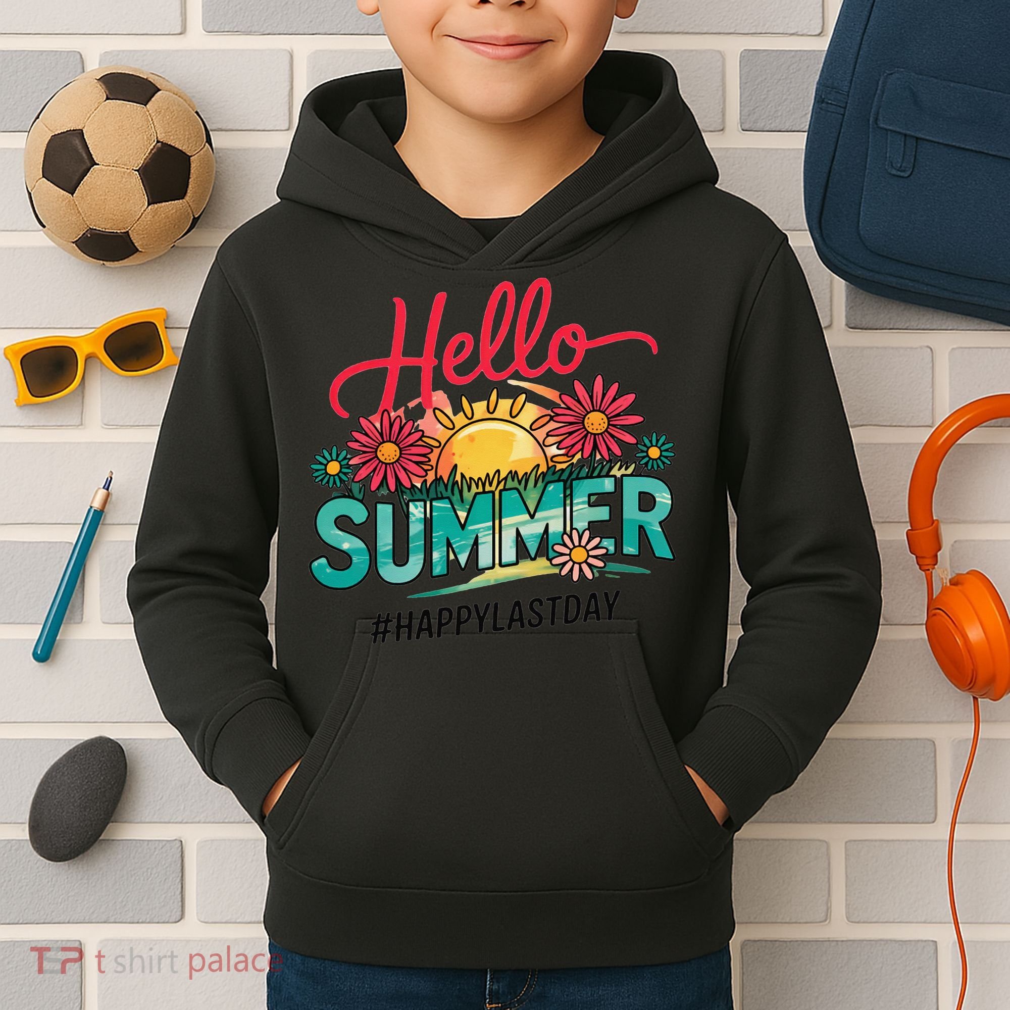 Hello Summer Happy Last Day Of School Teacher Student Kids Hoodie