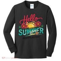 Hello Summer Happy Last Day Of School Teacher Student Kids Long Sleeve Shirt thumb 0