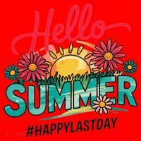 Hello Summer Happy Last Day Of School Teacher Student Santa Hat thumb 1