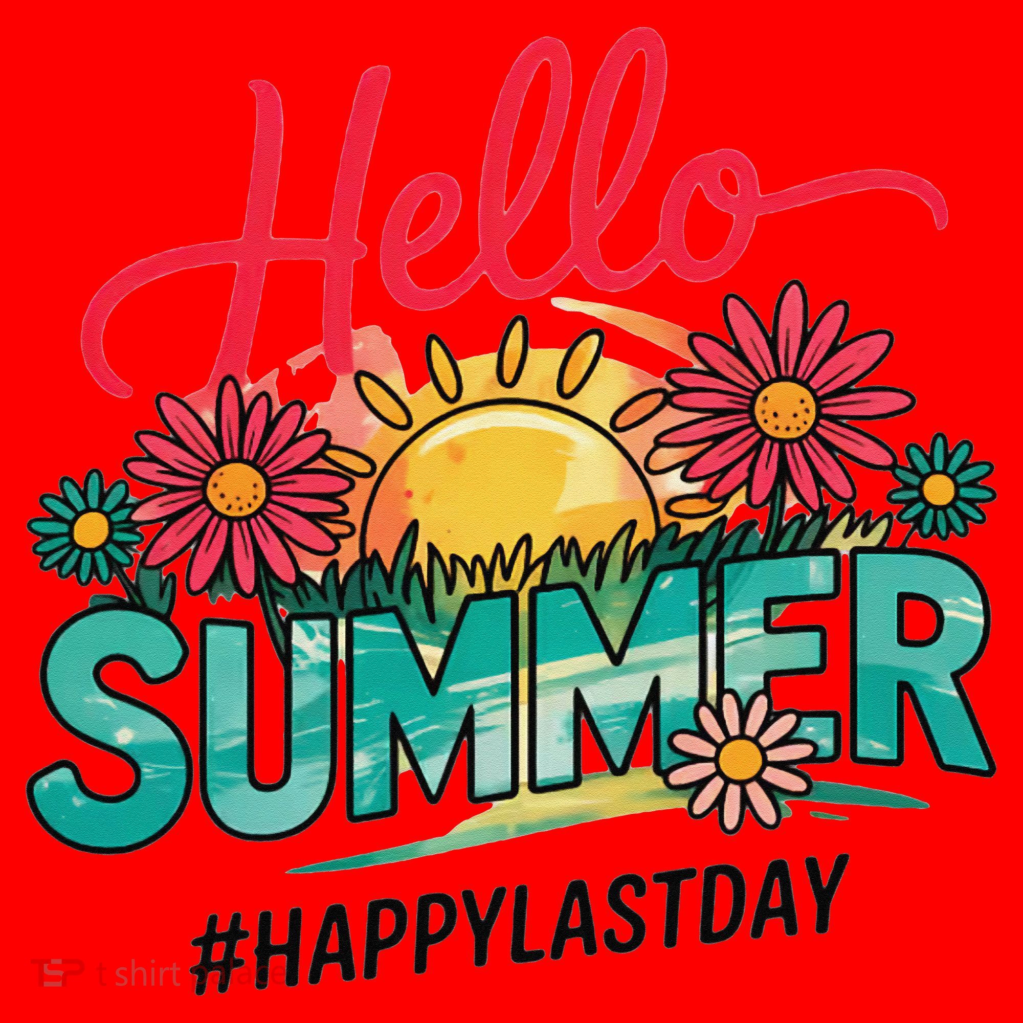 Hello Summer Happy Last Day Of School Teacher Student Santa Hat