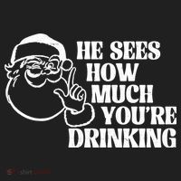 He Sees How Much Youre Drinking Santa Xmas Women's Sweatshirt thumb 2