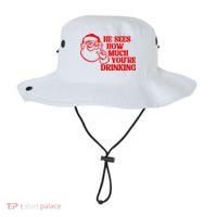 He Sees How Much Youre Drinking Santa Xmas Bucket Hat thumb 0