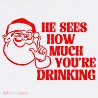 He Sees How Much Youre Drinking Santa Xmas Beanie thumb 2