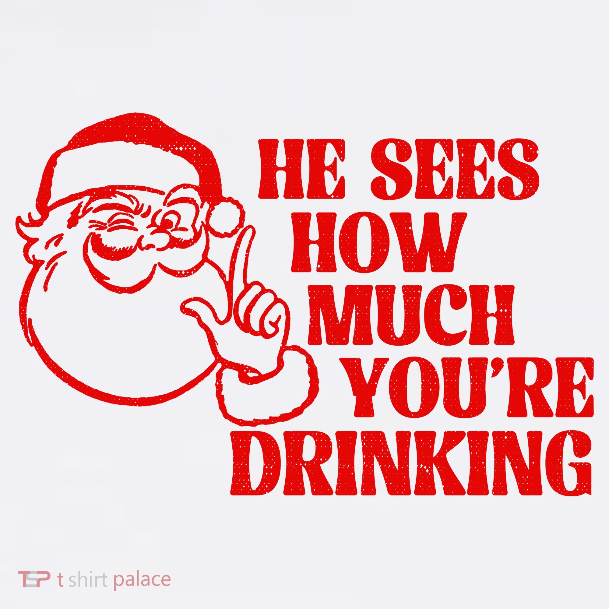 He Sees How Much Youre Drinking Santa Xmas Polo