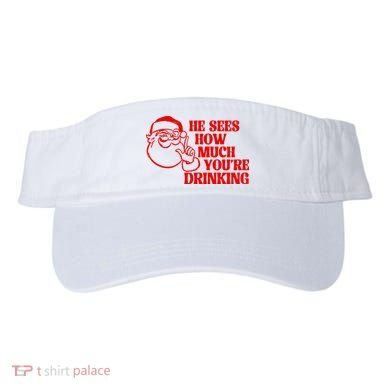 He Sees How Much Youre Drinking Santa Xmas Visor