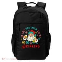 He Sees How Much You're Drinking Santa Backpack thumb 0