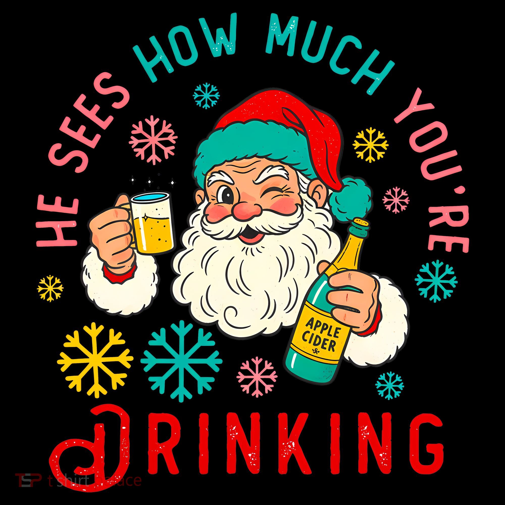 He Sees How Much You're Drinking Santa Women's Hoodie