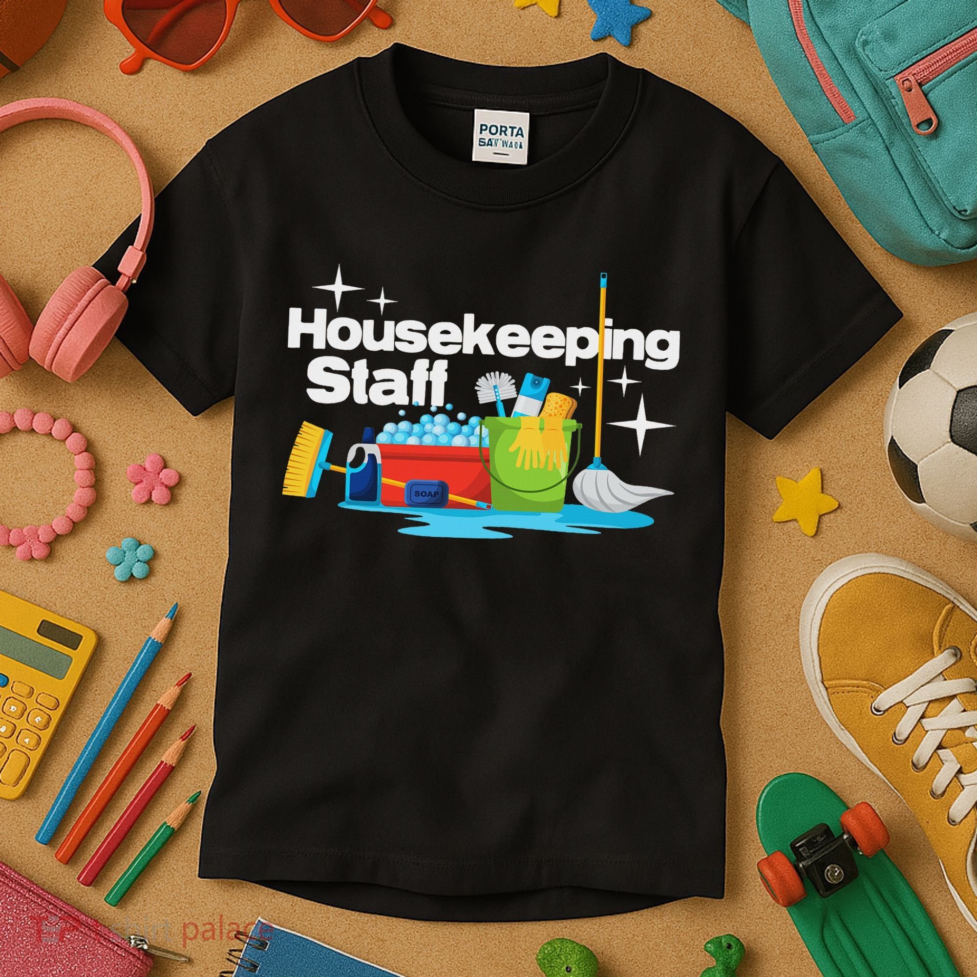 Housekeeping Staff Housekeeper Cleaner Janitorial Service Kids T-Shirt