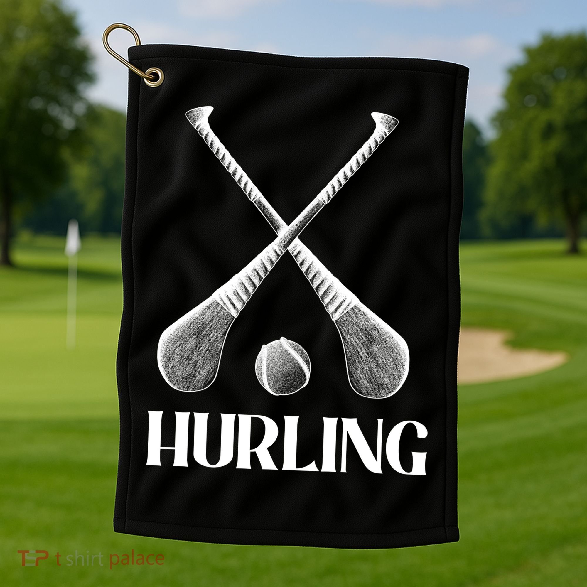 Hurling Sticks Golf Towel