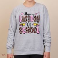 Hello Summer Happy Last Day Of School Leopard Women's Sweatshirt thumb 0
