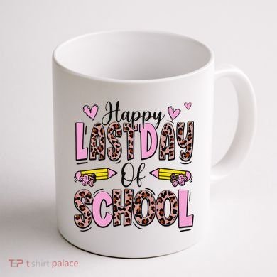 Hello Summer Happy Last Day Of School Leopard Coffee Mug back