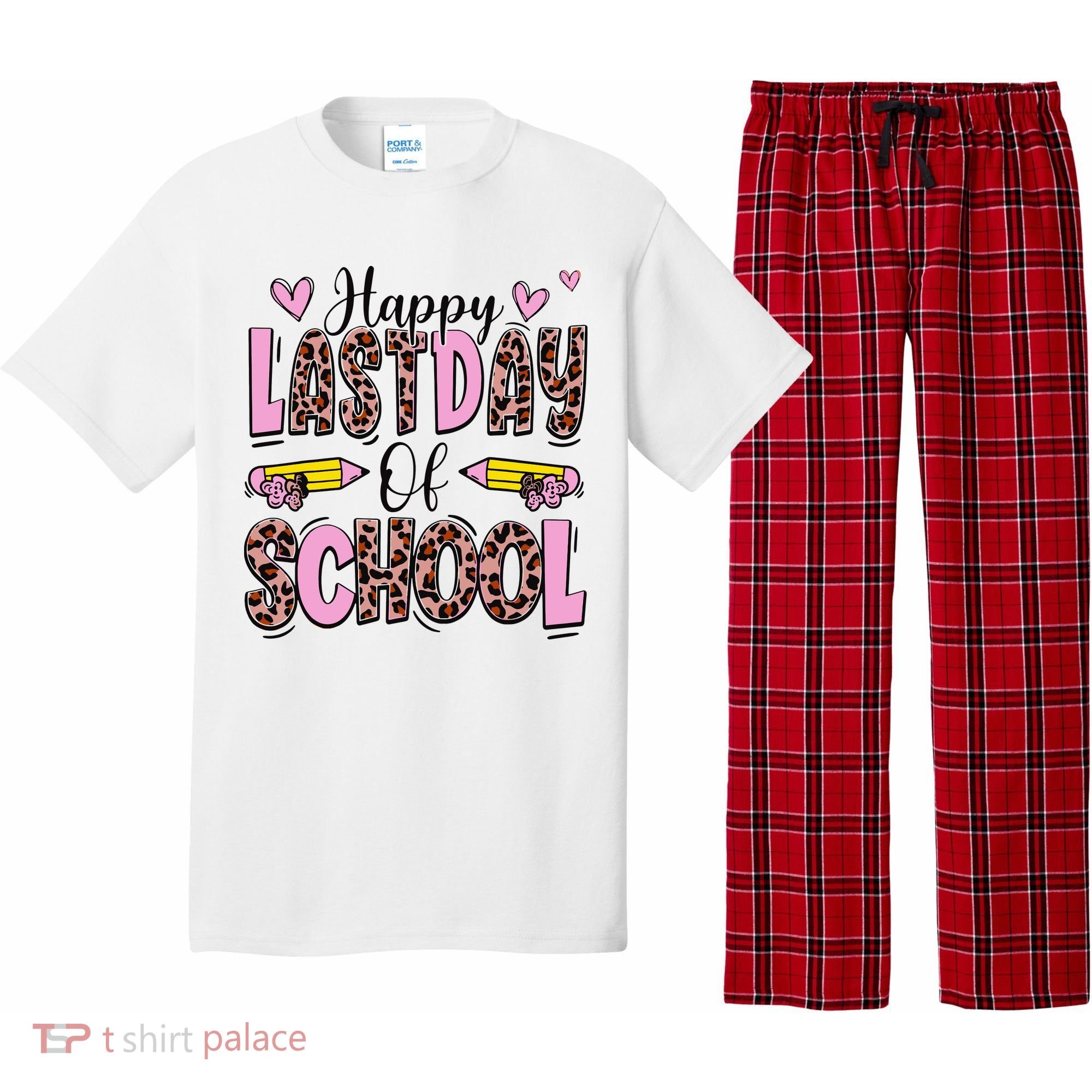 Hello Summer Happy Last Day Of School Leopard Pajama Set