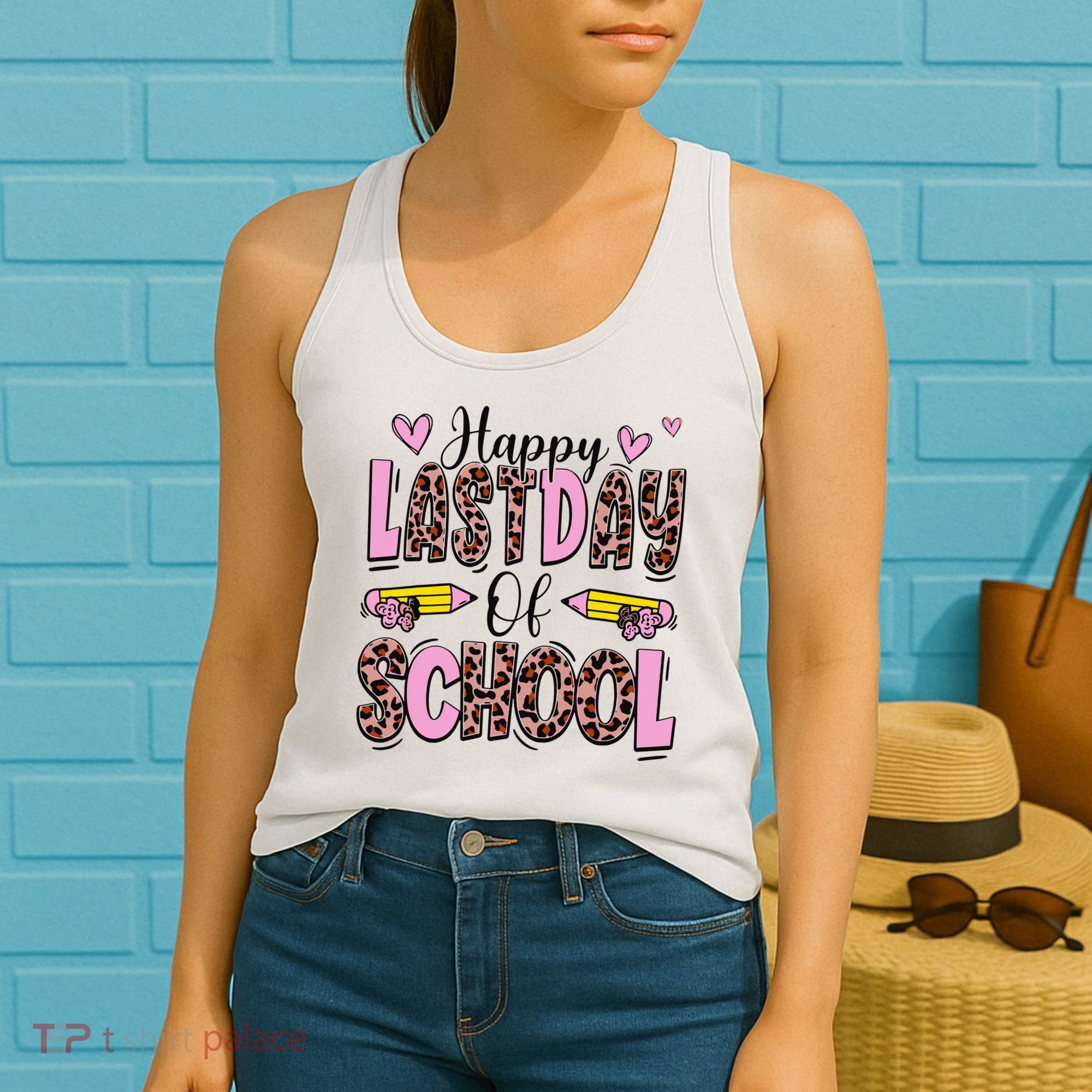 Hello Summer Happy Last Day Of School Leopard Women's Tank Top